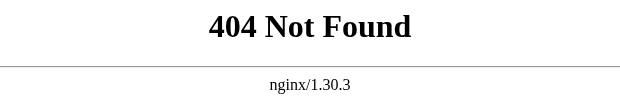 A plain server error page reading 404 Not Found.