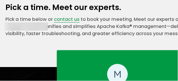 About 18 seconds after the click: the booking calendar starts to show below Pick a time.